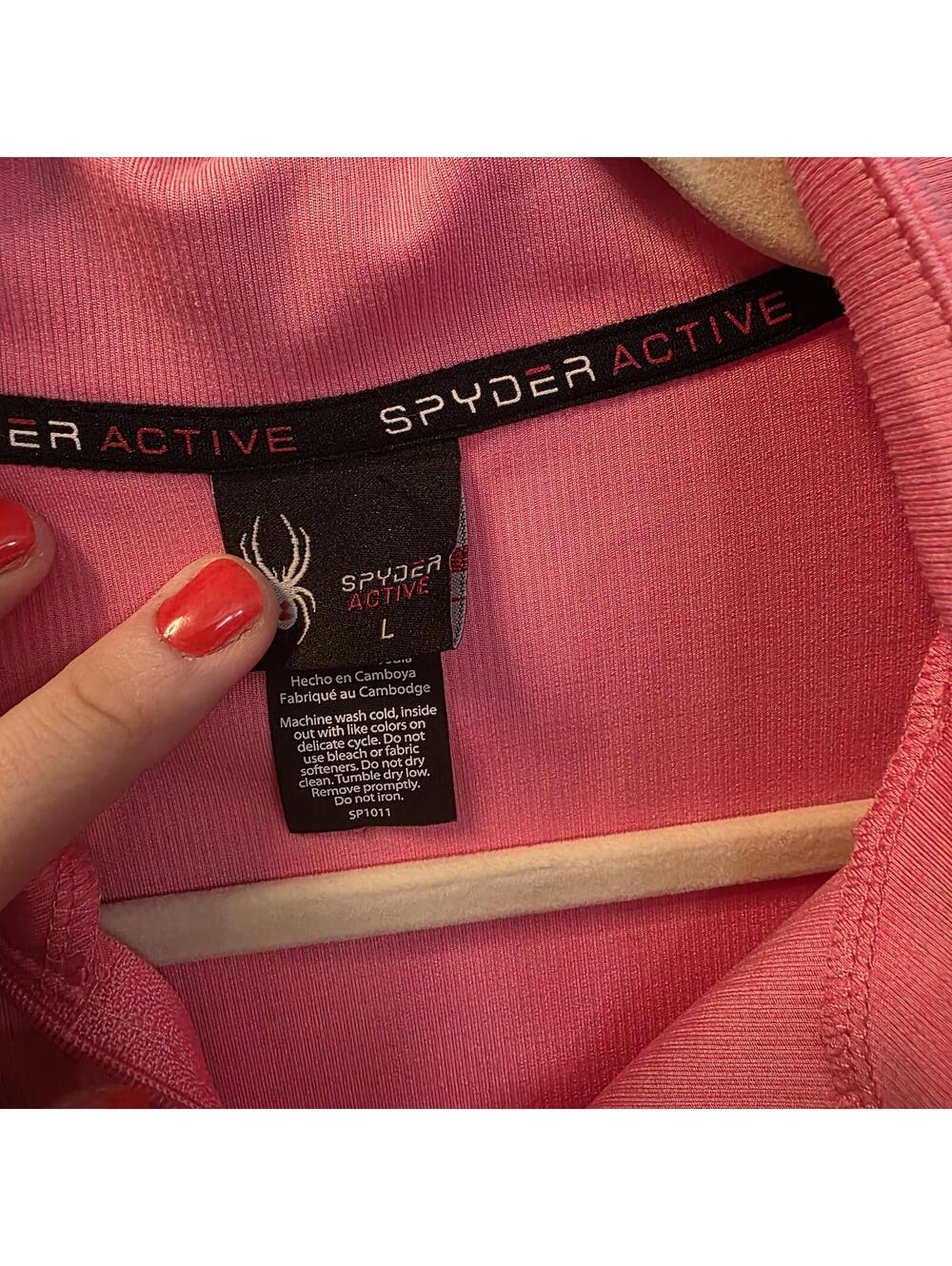 Spyder Women's Active Pink Long Sleeve Half-Zip Pullover -Large - Picture 2 of 8
